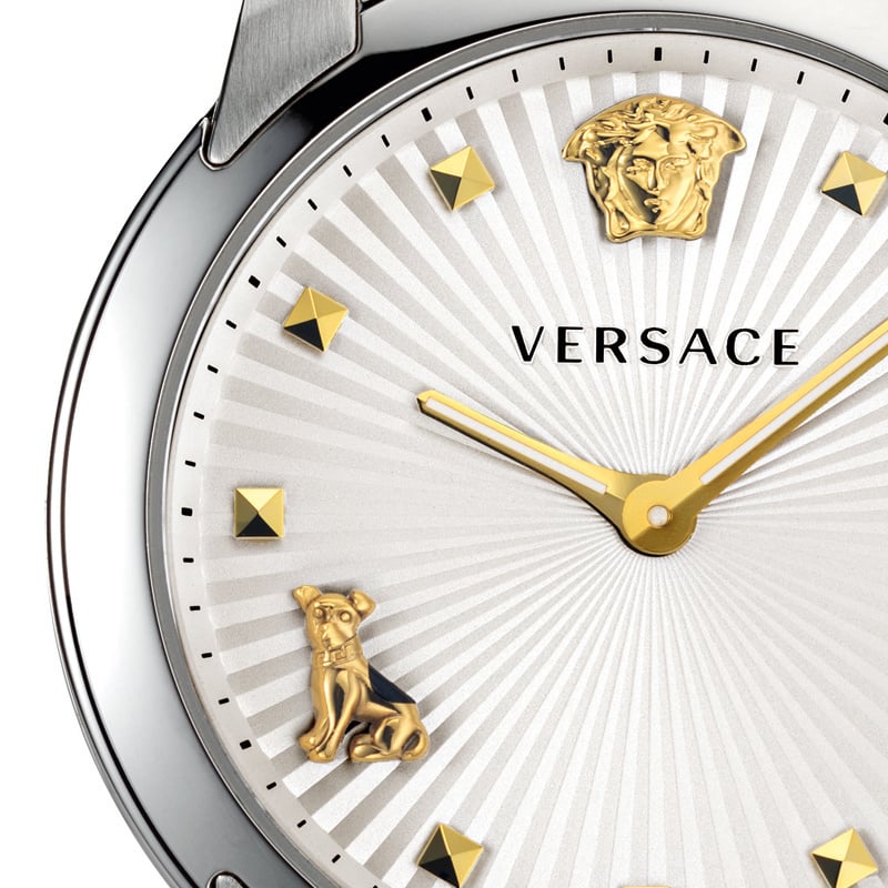  Shop Authentic Versace Audrey Quartz White Dial Pink Leather Strap Watch for Women - VELR00119 - Luxxuri