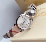  Shop Authentic Burberry The City White Dial Brown Leather Strap Watch for Women - BU9113 - Luxxuri
