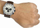  Shop Authentic Fossil Retro Traveler Chronograph White Dial Brown Leather Strap Watch for Men - CH2886 - Luxxuri