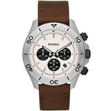  Shop Authentic Fossil Retro Traveler Chronograph White Dial Brown Leather Strap Watch for Men - CH2886 - Luxxuri