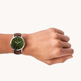  Shop Authentic Fossil The Minimalist 3H Black Dial Brown Leather Strap Watch for Men - FS5464 - Luxxuri
