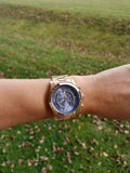  Shop Authentic Michael Kors Runway Stop Hunger Quartz Blue Dial Rose Gold Steel Strap Watch For Men - MK8358 - Luxxuri