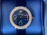  Shop Authentic Swarovski Crystal Frost Blue Dial Blue Leather Strap Watch for Women - 5484061 - Luxxuri