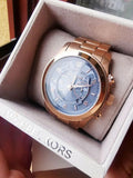  Shop Authentic Michael Kors Runway Stop Hunger Quartz Blue Dial Rose Gold Steel Strap Watch For Men - MK8358 - Luxxuri