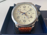  Shop Authentic Tommy Hilfiger Jake Multifunction White Dial Brown Leather Strap Watch for Men - 1791230 - Luxxuri