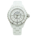  Shop Authentic Chanel J12 Diamonds Quartz Ceramic White Dial White Steel Strap Watch for Women - J12 H2422 - Luxxuri
