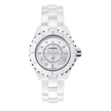  Shop Authentic Chanel J12 Diamonds Quartz Ceramic White Dial White Steel Strap Watch for Women - J12 H2422 - Luxxuri