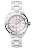 Chanel J12 Quartz Diamonds Pink Dial White Steel Strap Watch for Women - J12 H5513
