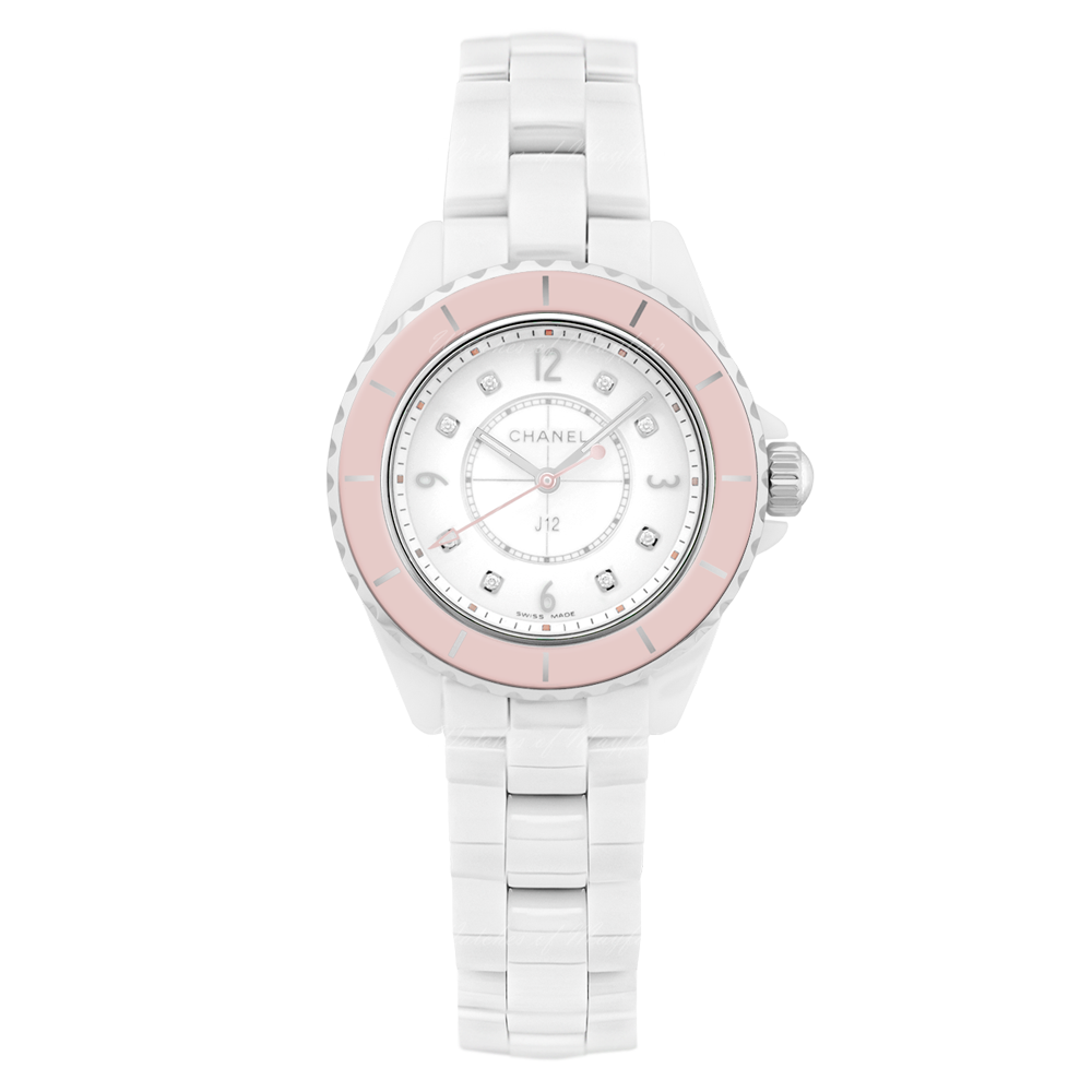  Shop Authentic Chanel J12 Quartz Diamonds Ceramic White Dial White Steel Strap Watch for Women - J12 H4466 - Luxxuri