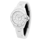  Shop Authentic Chanel J12 Quartz Diamonds White Dial White Steel Strap Watch for Women - J12 H5703 - Luxxuri