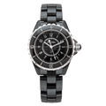  Shop Authentic Chanel J12 Quartz Ceramic Black Dial Black Steel Strap Watch for Women - J12 H0682 - Luxxuri