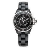  Shop Authentic Chanel J12 Quartz Ceramic Black Dial Black Steel Strap Watch for Women - J12 H0682 - Luxxuri