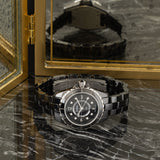  Shop Authentic Chanel J12 Diamonds Black Dial Black Steel Strap Watch for Women - J12 H2569 - Luxxuri