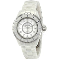  Shop Authentic Chanel J12 Diamonds Quartz Ceramic White Dial White Steel Strap Watch for Women - J12 H2422 - Luxxuri
