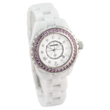  Shop Authentic Chanel J12 Sapphire Bezel Ceramic White Dial White Steel Strap Watch for Women - J12 H2010 - Luxxuri