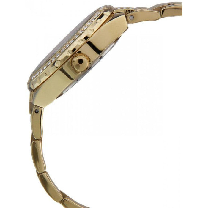  Shop Authentic Guess Viva Diamonds Gold Dial Gold Steel Strap Watch for Women - W0111L2 - Luxxuri