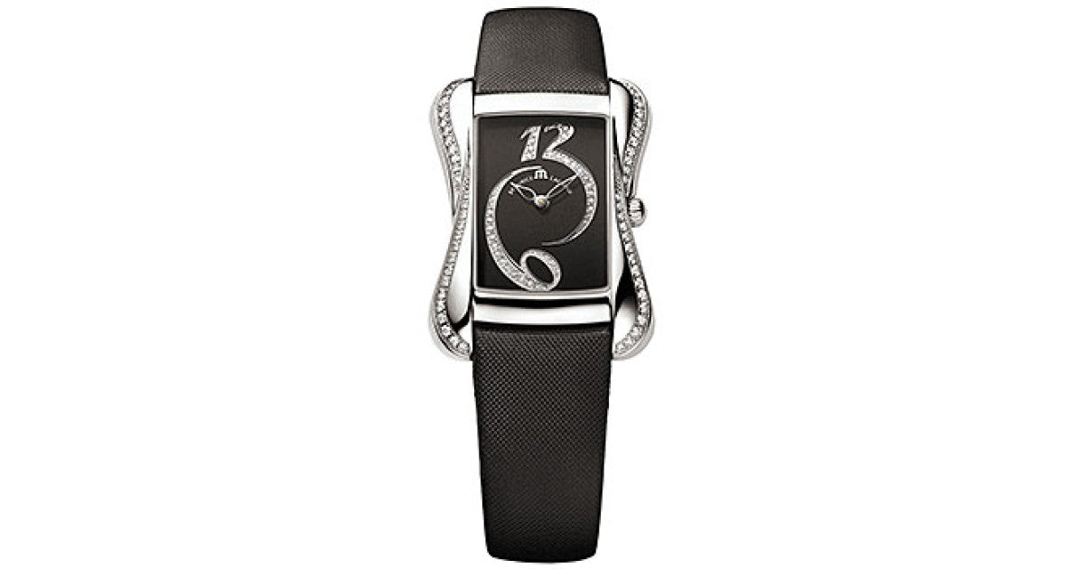  Shop Authentic Maurice Lacroix Fiaba Black Dial with Diamonds Black Leather Strap Watch for Women - DV5012-SD531-350 - Luxxuri