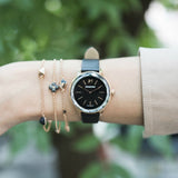  Shop Authentic Swarovski Octea Nova Grey Dial Grey Leather Strap Watch for Women - 5295358 - Luxxuri