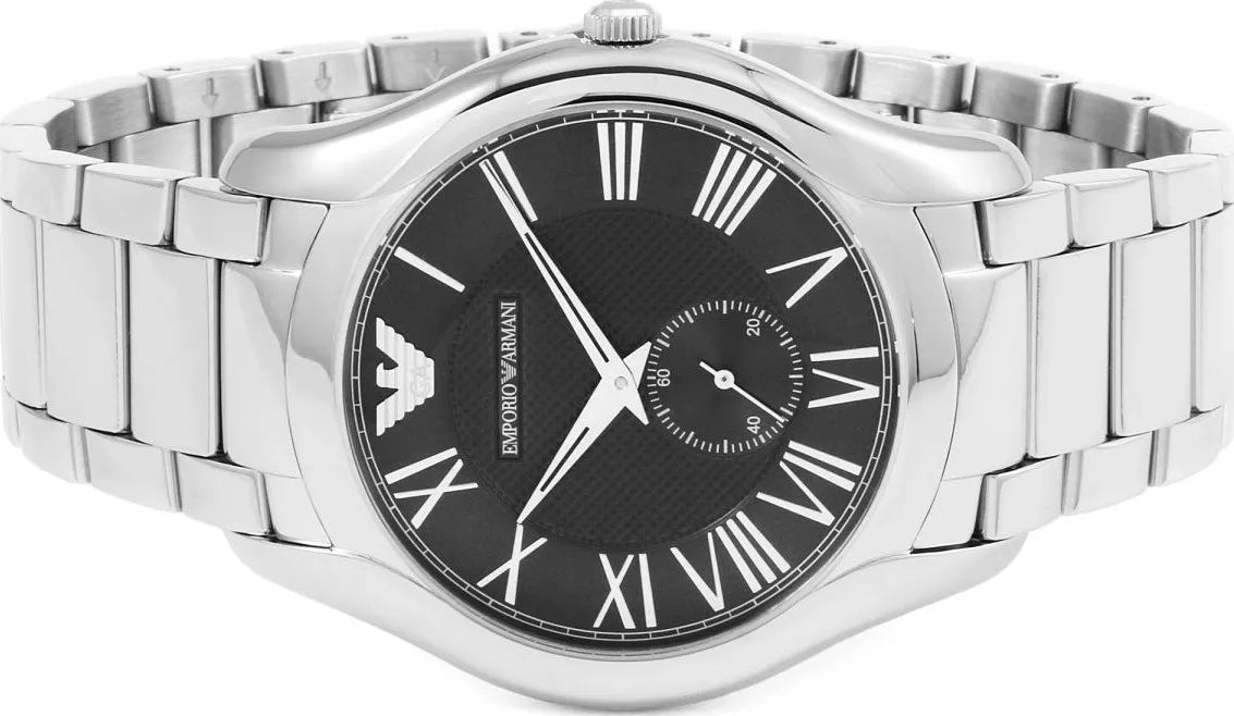  Shop Authentic Emporio Armani Valente Quartz Black Dial Silver Steel Strap Watch For Men - AR11086 - Luxxuri