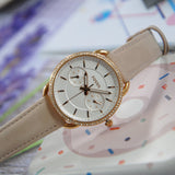  Shop Authentic Fossil Tailor Quartz White Dial Pink Leather Strap Watch for Women - ES4393 - Luxxuri