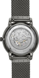  Shop Authentic Fossil Neutra Automatic Skeleton Black Dial Grey Mesh Strap Watch for Men - ME3185 - Luxxuri
