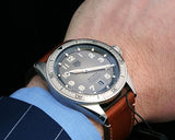  Shop Authentic Tag Heuer Autavia Isograph Grey Dial Calfskin Brown Leather Strap Watch for Men - WBE5111.FC8267 - Luxxuri
