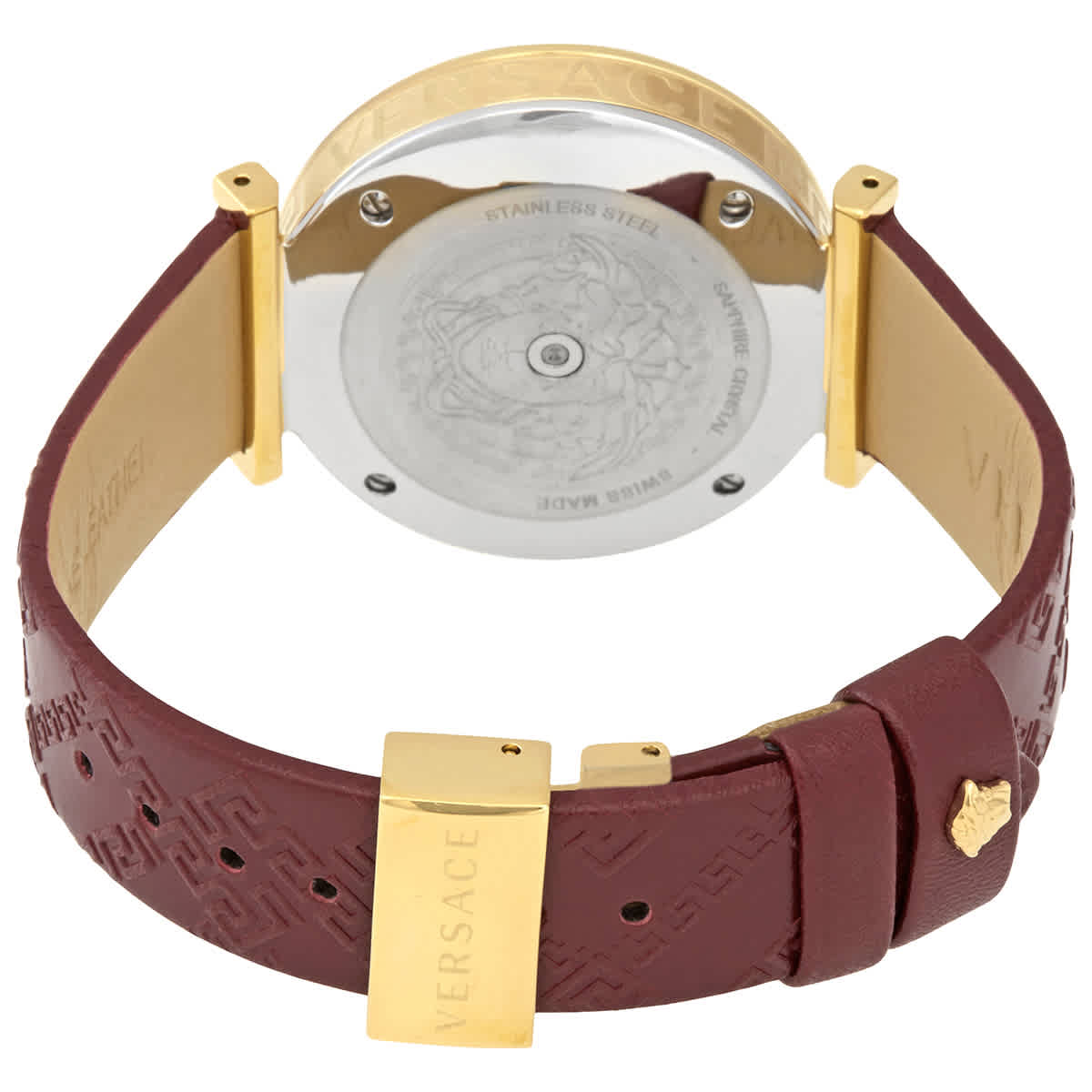  Shop Authentic Versace V-Twist Silver Dial Red Leather Strap Watch for for Women - VELS00519 - Luxxuri