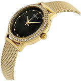  Shop Authentic Guess Chelsea Crystals Black Dial Gold Mesh Bracelet Watch For Women - W0647L8 - Luxxuri