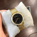  Shop Authentic Guess Chelsea Crystals Black Dial Gold Mesh Bracelet Watch For Women - W0647L8 - Luxxuri