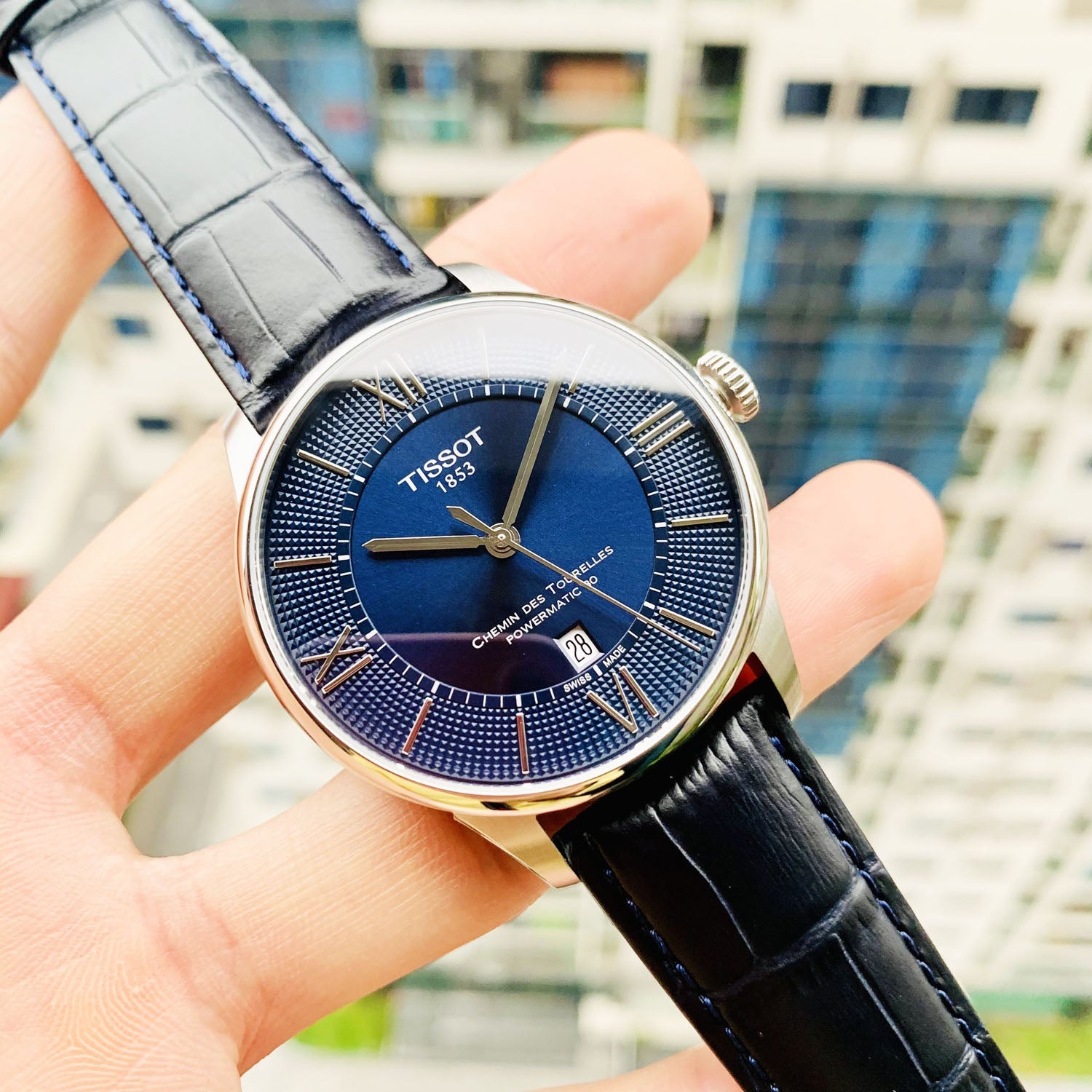  Shop Authentic Tissot Chemin Des Tourelles Powermatic 80 Blue Dial Blue Leather Strap Watch for Men - T099.407.16.048.00 - Luxxuri