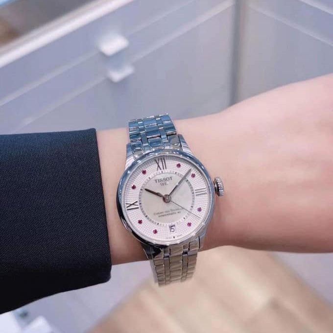  Shop Authentic Tissot Chemin Des Tourelles Powermatic 80 Rubies Mother of Pearl Dial Silver Steel Strap Watch For Women - T099.207.11.113.00 - Luxxuri