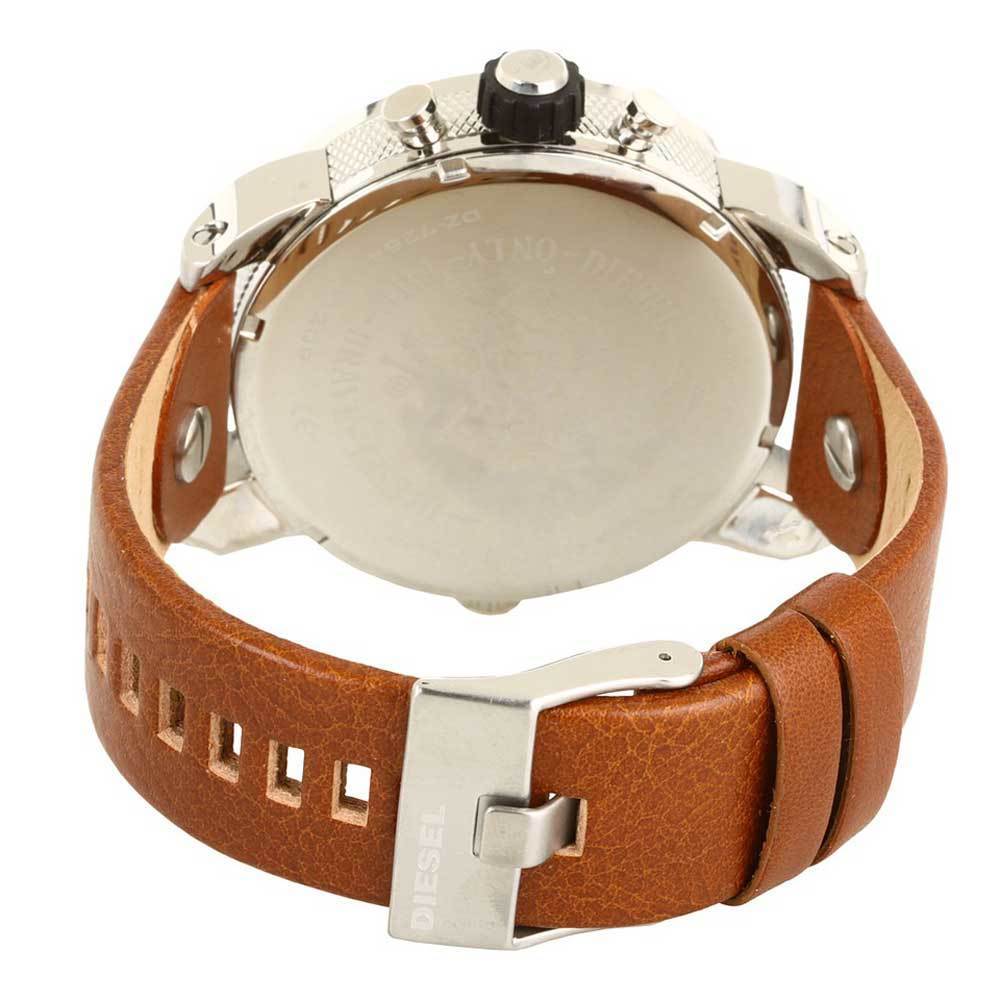  Shop Authentic Diesel SBA Dual Time Black Dial Brown Leather Strap Watch For Men - DZ7264 - Luxxuri