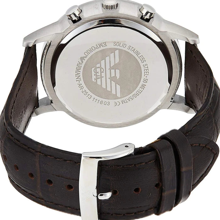  Shop Authentic Emporio Armani Classic Quartz Brown Dial Brown Leather Strap Watch For Men - AR1729 - Luxxuri