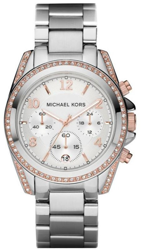  Shop Authentic Michael Kors Blair Chronograph Silver Dial Silver Steel Strap Watch for Women - MK5459 - Luxxuri