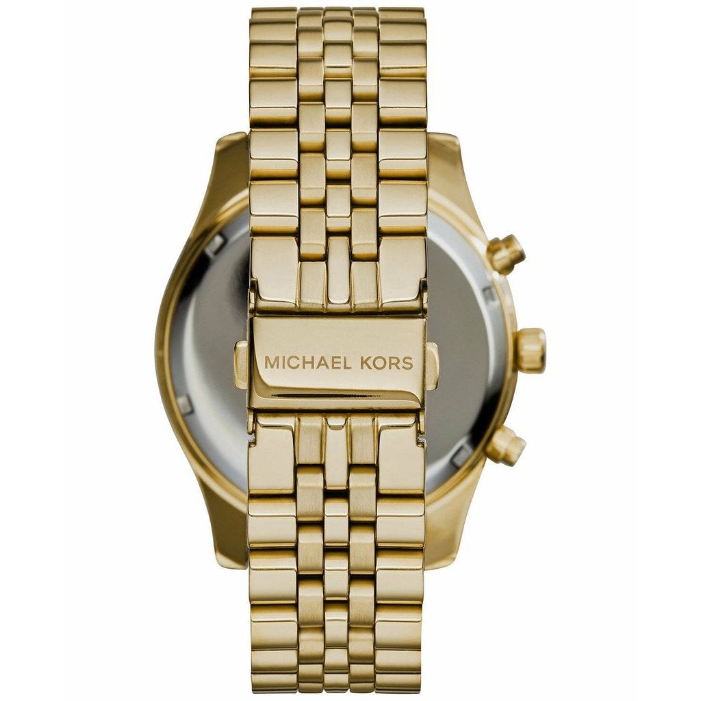  Shop Authentic Michael Kors Lexington Chronograph Black Dial Gold Steel Strap Watch for Men - MK8286 - Luxxuri