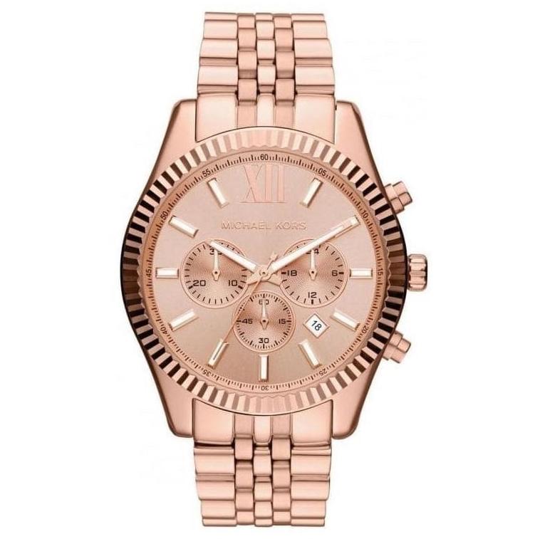  Shop Authentic Michael Kors Lexington Rose Gold Dial Rose Gold Steel Strap Watch for Men - MK8319 - Luxxuri