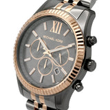  Shop Authentic Michael Kors Lexington Chronograph Black Dial Two Tone Steel Strap Watch for Men - MK8561 - Luxxuri