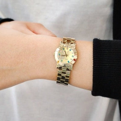  Shop Authentic Marc Jacobs Amy Dexter Gold Dial Gold Steel Strap Watch for Women - MBM3218 - Luxxuri