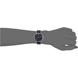  Shop Authentic Emporio Armani Gianni T Bar Analog Blue Dial Black Leather Strap Watch For Women - AR1989 - Luxxuri