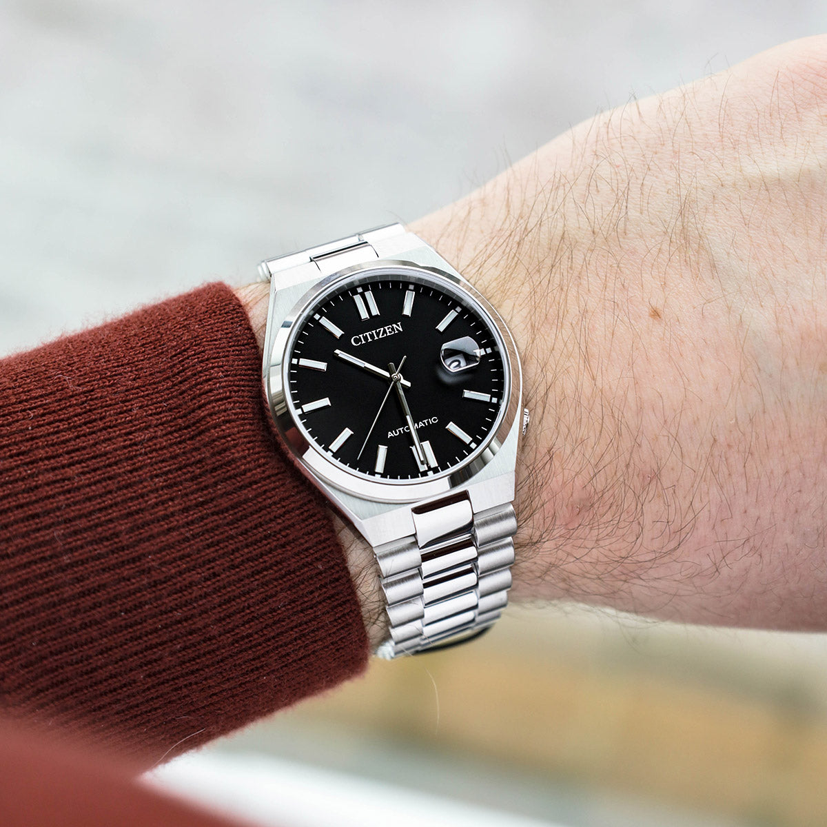  Shop Authentic Citizen Tsuyosa Automatic Black Dial Silver Steel Strap Watch For Men - NJ0150-81E - Luxxuri