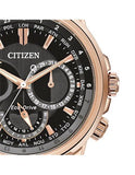  Shop Authentic Citizen Eco Drive Calendrier Black Dial Brown Leather StrapWatch For Men - BU2023-12E - Luxxuri