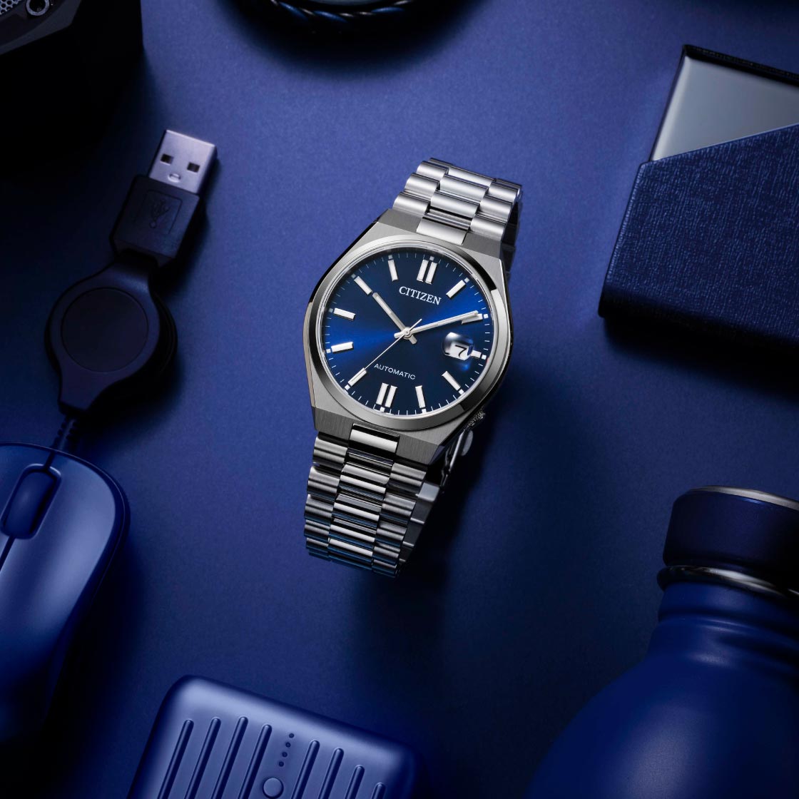  Shop Authentic Citizen Tsuyosa Automatic Blue Dial Silver Steel Strap Watch For Men - NJ0150-81L - Luxxuri