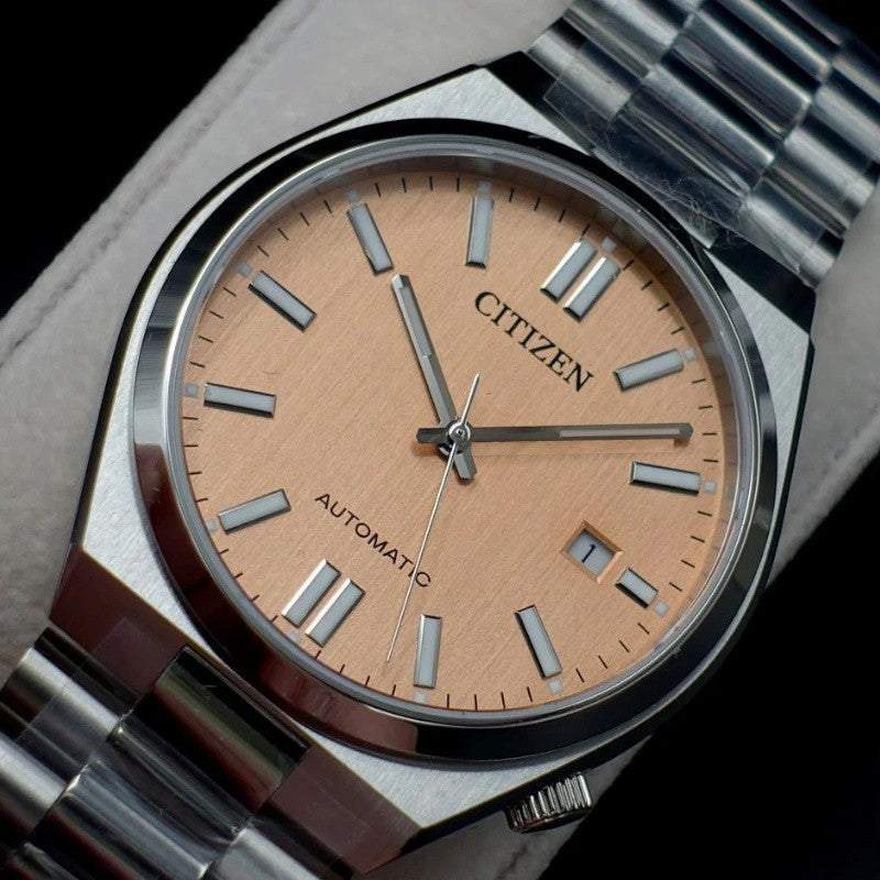  Shop Authentic Citizen Tsuyosa Automatic Salmon Orange Dial Silver Steel Strap Watch For Men - NJ0159-86Z - Luxxuri