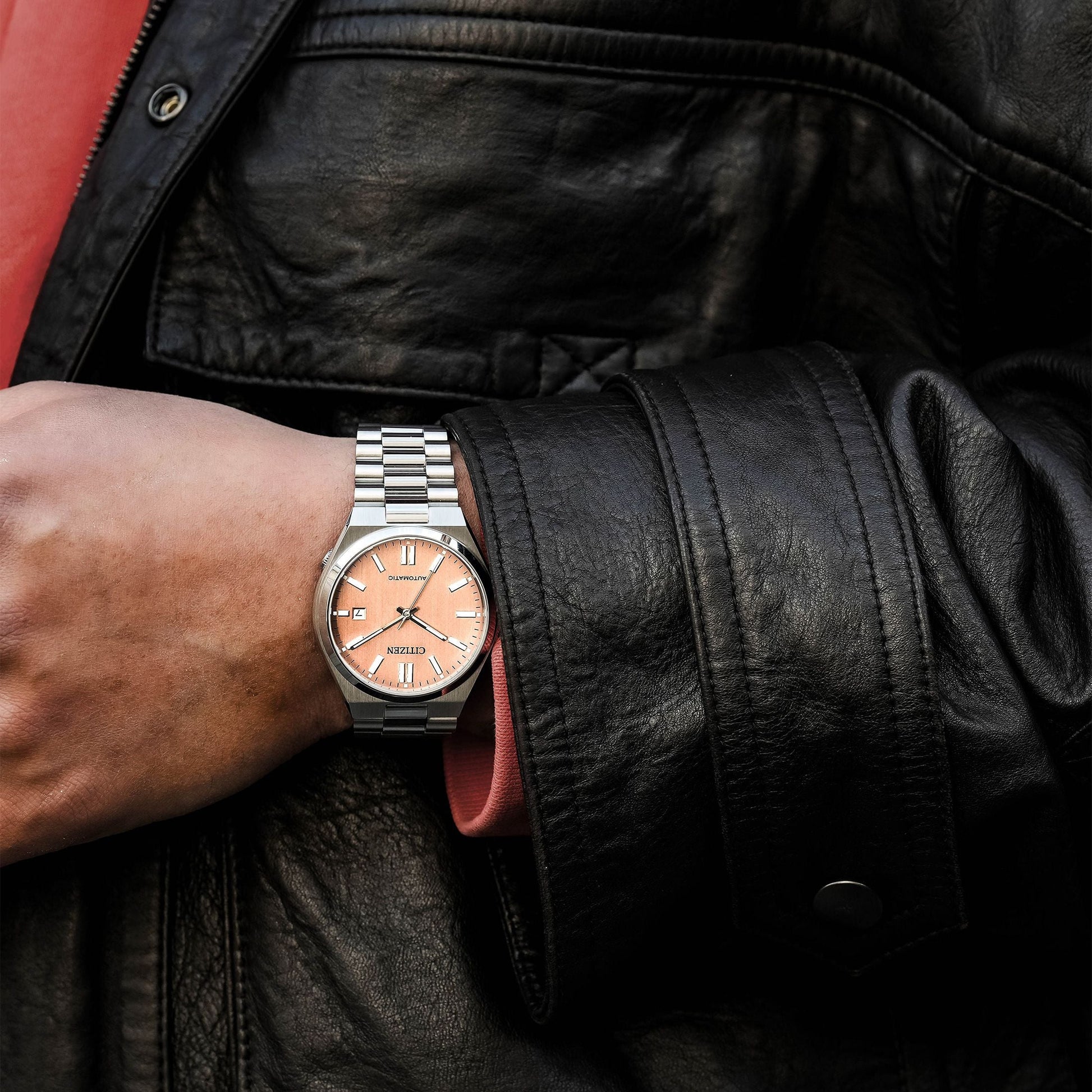  Shop Authentic Citizen Tsuyosa Automatic Salmon Orange Dial Silver Steel Strap Watch For Men - NJ0159-86Z - Luxxuri