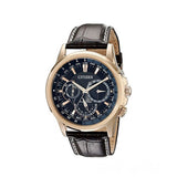  Shop Authentic Citizen Eco Drive Calendrier Black Dial Brown Leather StrapWatch For Men - BU2023-12E - Luxxuri