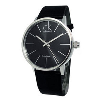  Shop Authentic Calvin Klein Minimal Black Dial Black Leather Strap Watch for Men - K7621107 - Luxxuri
