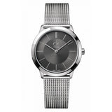  Shop Authentic Calvin Klein Minimal Grey Dial Silver Mesh Bracelet Watch for Men - K3M22124 - Luxxuri