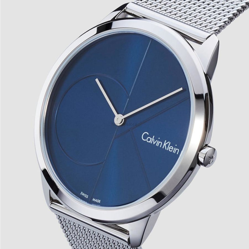  Shop Authentic Calvin Klein Minimal Blue Dial Silver Mesh Bracelet Watch for Women - K3M2212N - Luxxuri