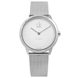  Shop Authentic Calvin Klein Minimal White Dial Silver Mesh Bracelet Watch for Women - K3M2212Y - Luxxuri