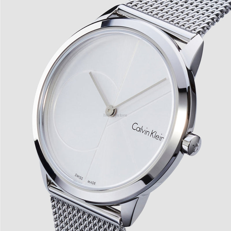  Shop Authentic Calvin Klein Minimal Silver Dial Silver Mesh Bracelet Watch for Women - K3M2212Z - Luxxuri